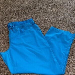 Med couture Bright Teal Blue Casual Drawstring scrub pants